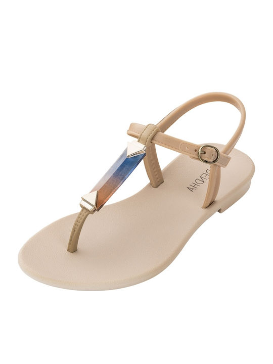 Damen-Flip-Flops - Hausschuhe In Beige Farbe