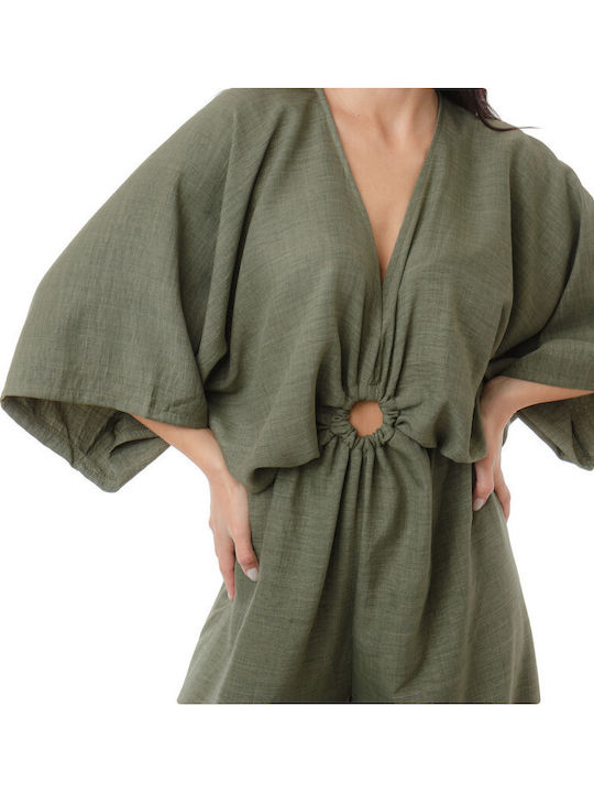 Damen Jumpsuit Khaki