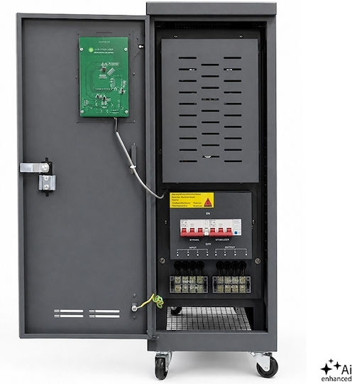 Three-phase Voltage Stabilizer Qoltec Avr Multiprotection 15 Kva Accuracy ± 3% Three-phase Servomotor Lcd Screen