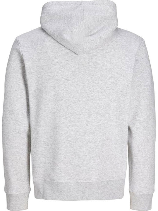 Jack & Jones Φούτερ White Melange με Κουκούλα