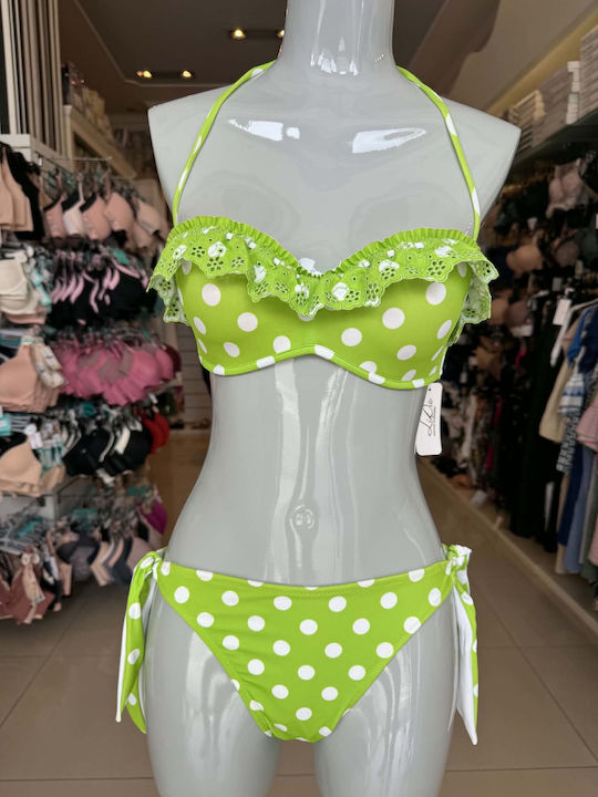 Set Bikini Brasil Polka Dot Limette