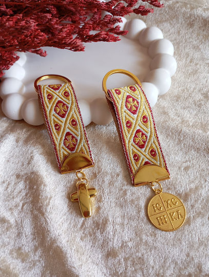 By Anastasia's Art Creations Μαρτυρικό Βάπτισης Μπρελόκ Κόκκινο 30τμχ
