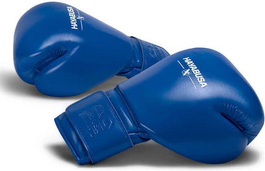 Hayabusa Pro Velcro Mănuși de box din piele pentru competiție albastre