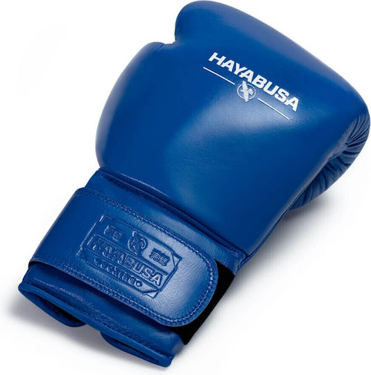 Hayabusa Pro Velcro Mănuși de box din piele pentru competiție albastre