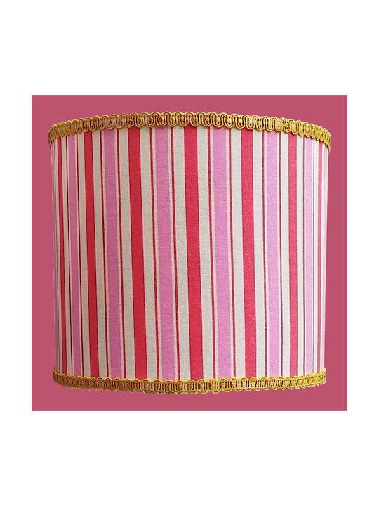 Pop Stripes Table Lamp Dimensions for E27 Fitting with Pink Shade and Base