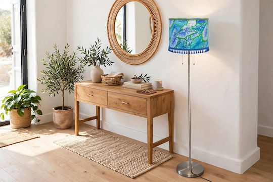 Electric Floor Lamp H35xL1.65cm With Lamp Bulb Base E27 Blue Electric Floor Lamp H35xL1.65cm With Lamp Bulb Base E27 Blue