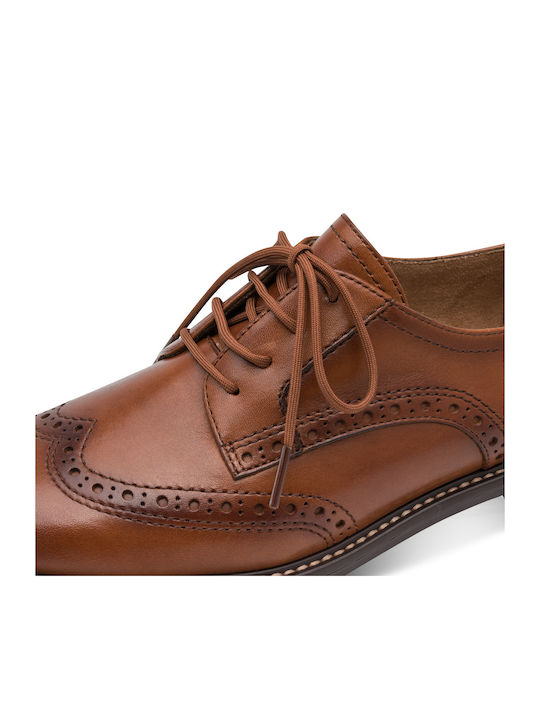 Leder Damen Oxfords in Tabac Braun Farbe