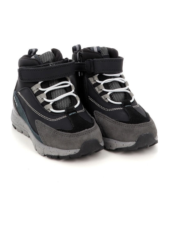 Suede Kids Ankle Boots with Zipper Black
