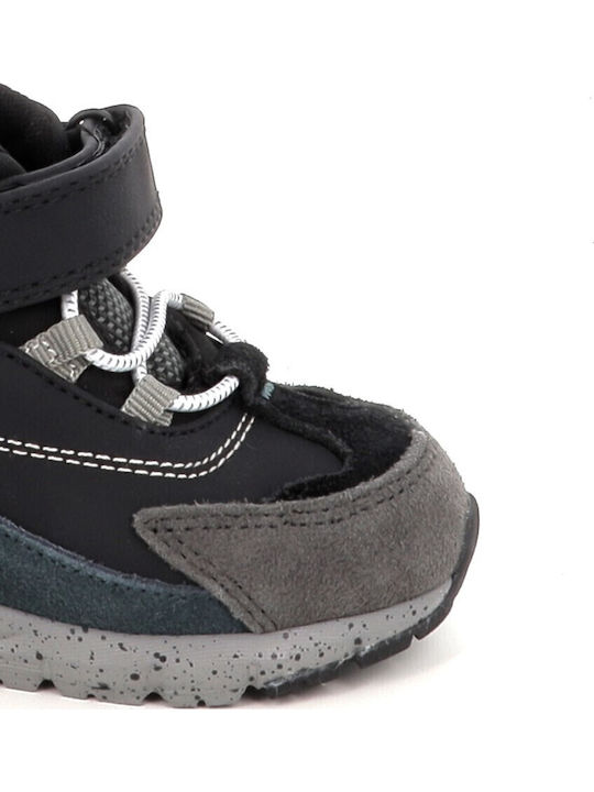Suede Kids Ankle Boots with Zipper Black