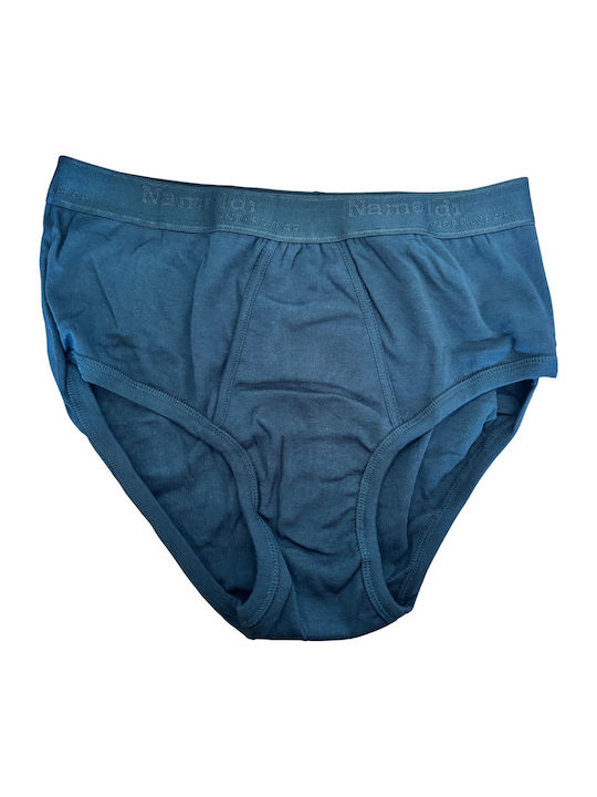 Herren Slip Schwarz mit Mustern 2Pack