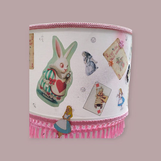 Alice In Wonderland Table Lamp Dimensions for E27 Fitting with Pink Shade and Base