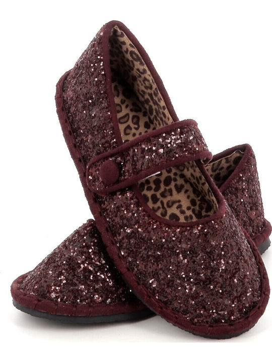 Pantofi și Balerini Pentru Copii Anatomici cu Închidere Hoop & Loop Burgundy