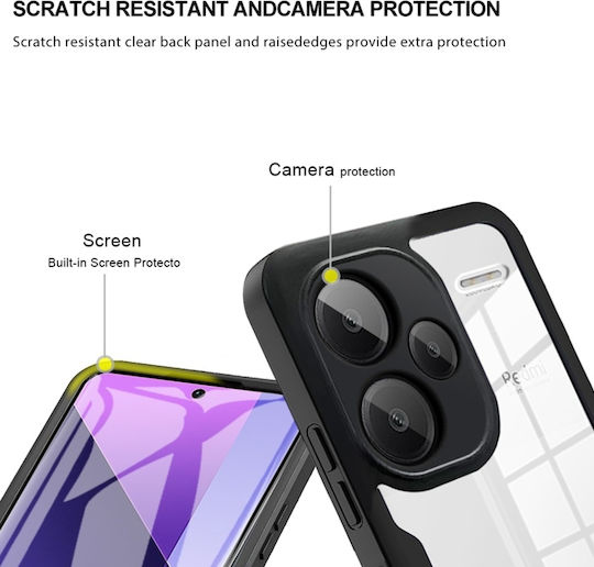 + 5g Acrilic + 360 Full Cover Silicon Negru (Redmi Note 13 4G)