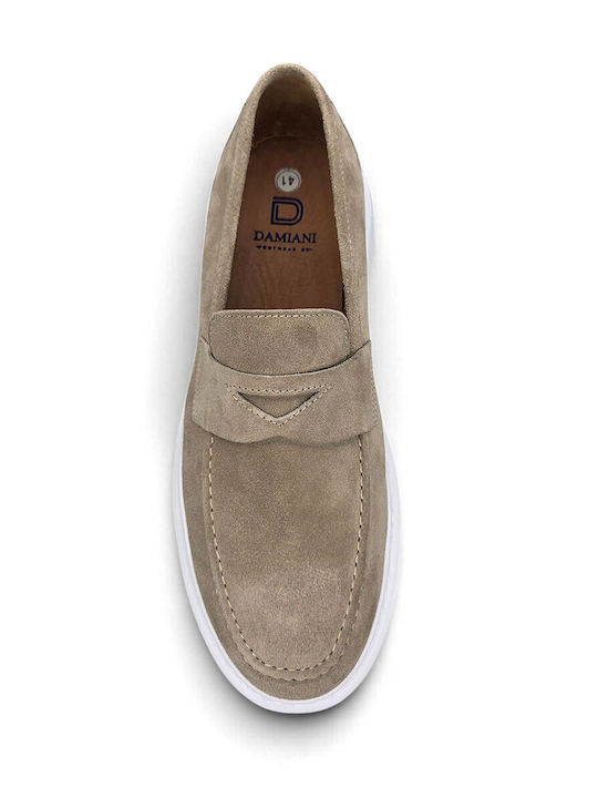 Loafers bărbătești din piele în Culoare Bej