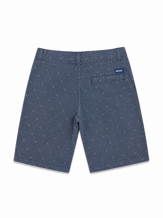 Kids Fabric Shorts Bermuda Blue Dark Grey Melange