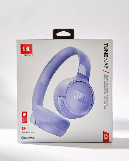 JBL Tune 520BT Wireless / Wired On Ear Headphones with 57 Hours Playing Time and Quick Charge Purple