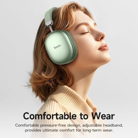 Hoco W35 MAX Ασύρματα / Ενσύρματα Over Ear Ακουστικά με 40 ώρες Λειτουργίας Πράσινα