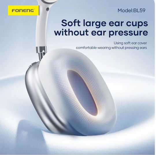 Foneng Ασύρματα Bluetooth Over Ear Ακουστικά με 36 ώρες Λειτουργίας Ασημί
