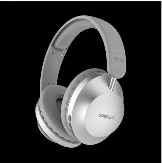 Sonic Gear Airphone DNC 3000 Kabellose Bluetooth Am Ohr Kopfhörer mit 20 Stunden Betriebszeit Platinum