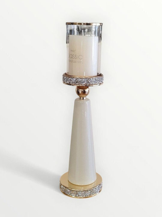 Novaker Set Of Candle Holders In Gold Colour 2 Pieces