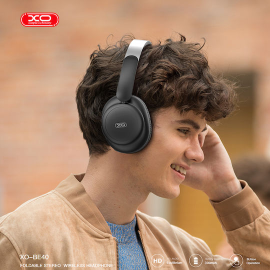 XO BE40 Fără fir Bluetooth Over Ear Căști cu 40 ore de Funcționare Metal Black