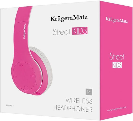 Kruger & Matz Street Kids Kabellos / Kabelgebunden Kinder Am Ohr Kopfhörer mit 15 Stunden Betriebszeit Rosa