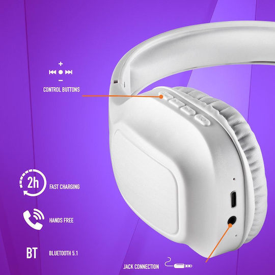 NGS Artica Wrath Fără fir / Cu fir Over Ear Căști cu 10 ore de Funcționare Albe