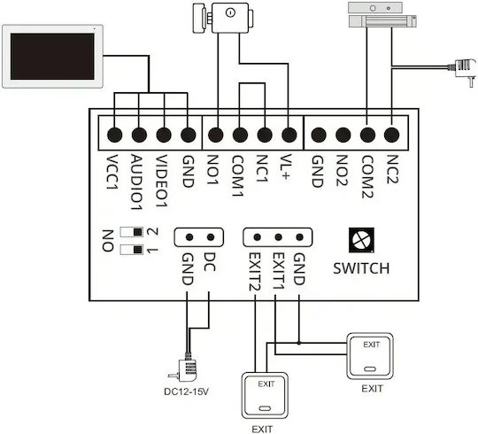 Interfon Video Inteligent Mentor Svk473b 4 Fire Wi-Fi Card Pin Aplicația Tuya 7 Inch Ips Dvr Ahd 2mp Ik07 Negru