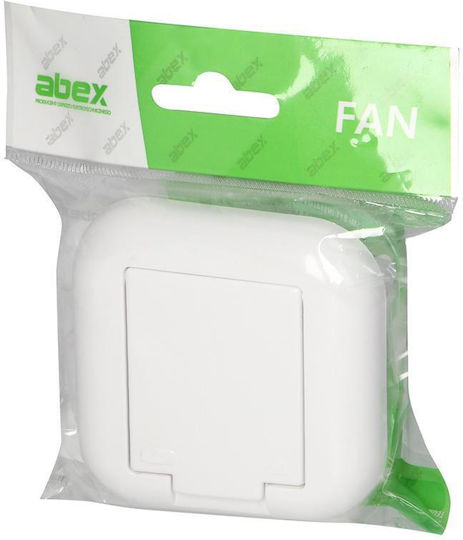 Abex White Fan Single Socket Grounding Splash-proof Pt-16fh