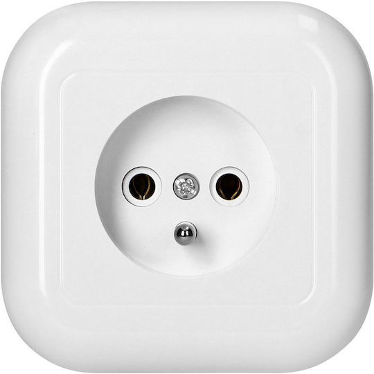 Abex Fan White Single Socket Grounding Pt-16f