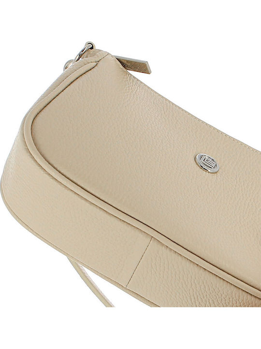Leather Women's Shoulder Bag Beige