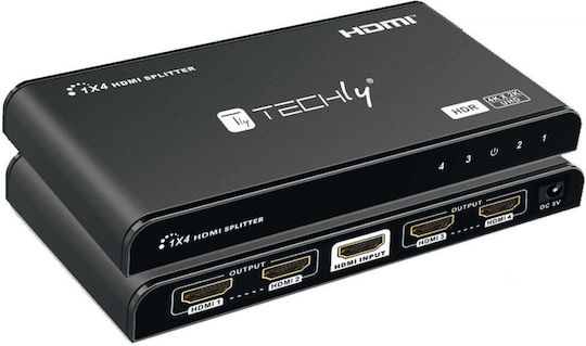 Techly 4K UHD 3D 4 HDMI Splitter IDATA-HDMI2-4K4