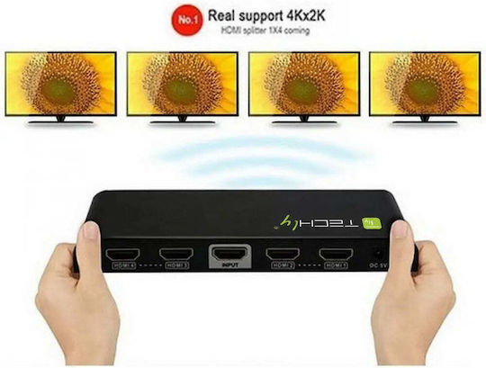 Techly IDATA HDMI-4K4 HDMI Сплитер IDATA HDMI-4K4