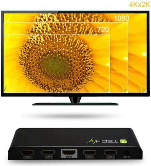 Techly IDATA HDMI-4K4 HDMI Сплитер IDATA HDMI-4K4