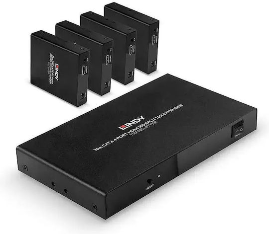 Lindy 4 Port Cat.6 HDMI 4K60 Extender HDMI Splitter 38262