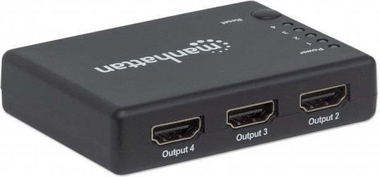 Manhattan 207706 UHD 1 είσοδος/4 έξοδοι HDMI Splitter