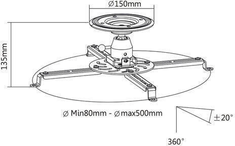 Roline Projector Mount 17.99.1100 Wall-mounted Up To 25kg White