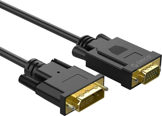 Orico Cable DVI-D male - VGA female 5m Μαύρο XD-DITV