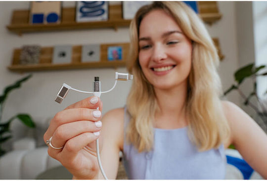 Verbatim USB to Type-C and Lightning Cable White 1m