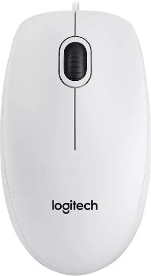 Logitech B100 С кабел Мишка Бял