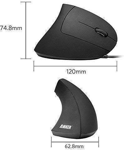 Anker AK-98ANWVM-BA Ενσύρματο Εργονομικό Vertical Ποντίκι Μαύρο