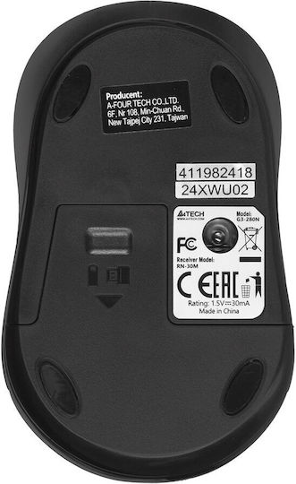 A4Tech G3-280N Безжичен Мини Мишка Черен