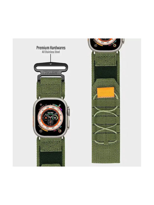 Nylon Tactical Grün Apple Watch 38/40/41/42mm Series 10/11