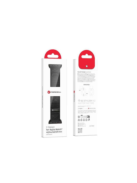 Forcell F-design Каишка Текстил Черен (Apple Watch 42/44/45/49 мм)