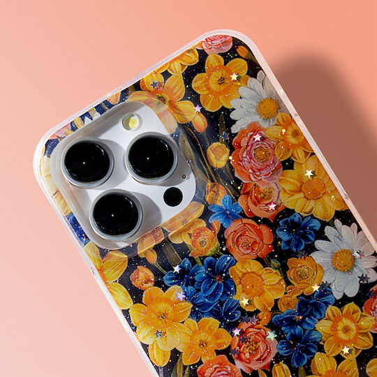 TelForceOne Glow Glam Umschlag Rückseite Silikon 2mm Orange (Galaxy A17)