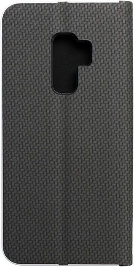 Forcell Luna Carbon Book Δερματίνης Μαύρο (Galaxy S9+)