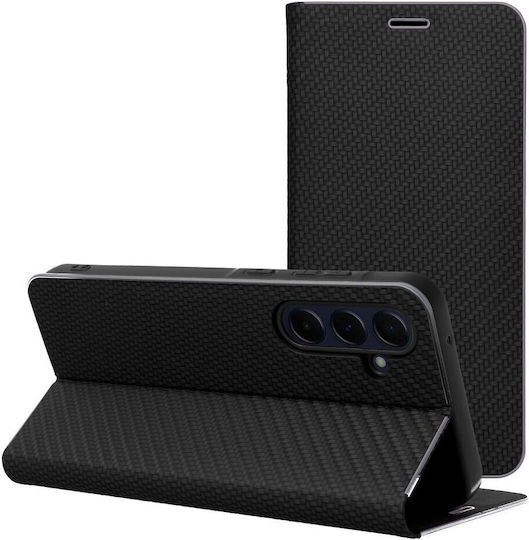 Forcell Luna Carbon Book Δερματίνης Μαύρο (Galaxy S9+)