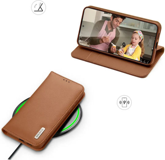 Dux Ducis Hivo Book Кожен / Силиконов Кафяв (Galaxy S25 Edge)