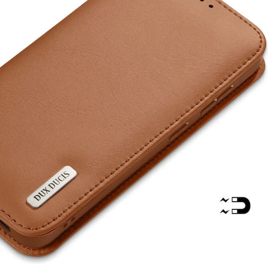 Dux Ducis Hivo Book Кожен / Силиконов Кафяв (Galaxy S25 Edge)