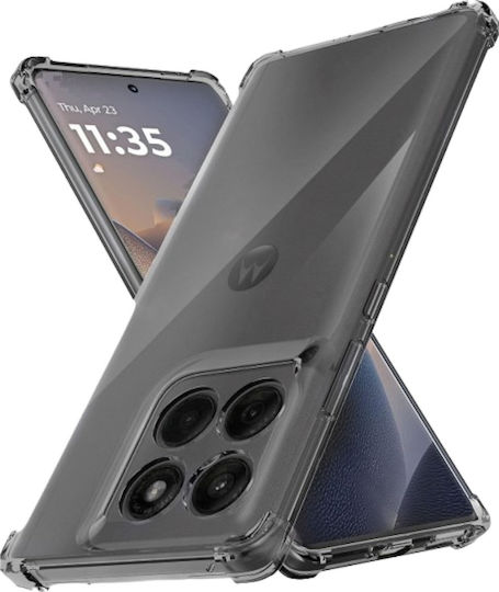 Techsuit Shockproof Clear Silicone Motorola Edge 70 Fusion Smoke Black